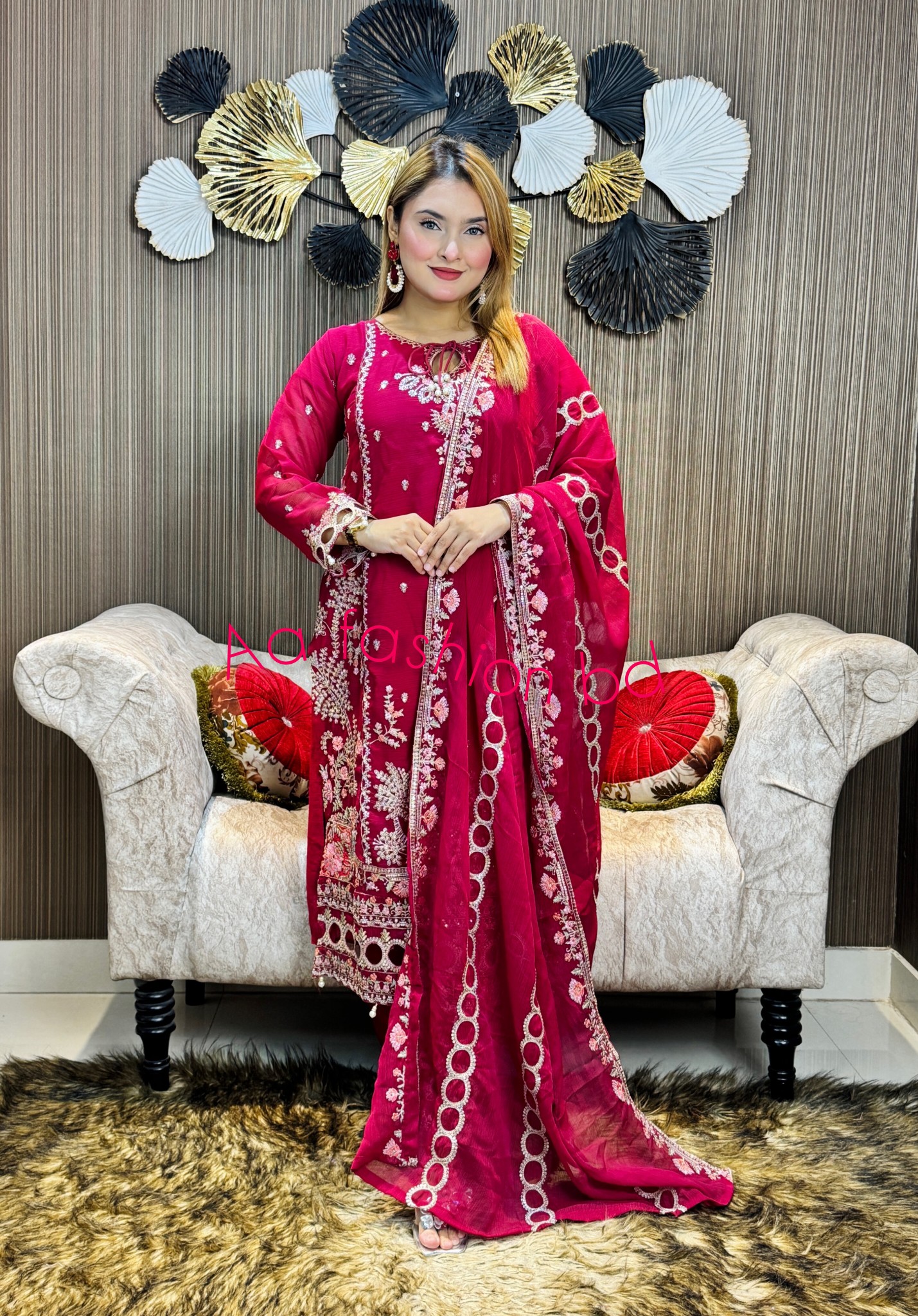 Pakistani desing full rady luxry chiffon 4 pcs