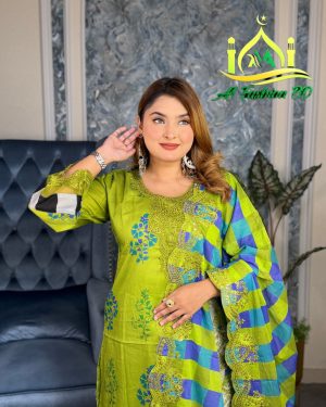 rady mate pure cutton ambotry & ciken kari work 3 pcs