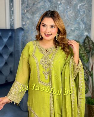 AAF - NP LMN -Readymate pakistani desing chiffon 4 pcs 5c -np -tia aaf