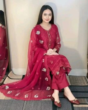 Pakistani desingin Unstitched Salwar Kameez sada bahar boring 6 c
