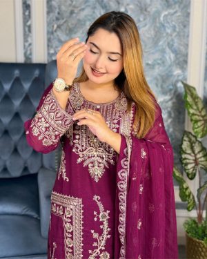 Awsoom DNP -6 C AAF -Readymate pakistani desing luxry chiffon 4 pcs 6c -Dnp -aaf