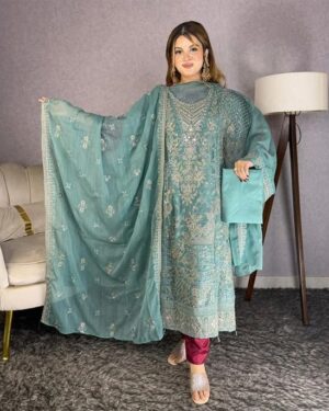 AAF -MDC ER SAWRA -Bin hamid Pakistani desgin unsutch slowar kamiz -Luxry chiffon fabrice 4 pcs – w mdc er sawra – aaf
