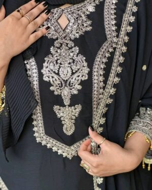 AAF-A-AWSOOM NP BLK -Readymate pakistani desing chiffon 4 pcs 5c -np -blk aaf 1