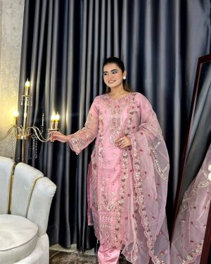 AAF CNS PINK Pakistani desingin Unstitched Salwar Kameez sada bahar w -cn pink - aaf