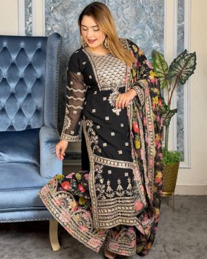 Pakistani desgin  gharara -Full rady  luxry ciffon -rgb  aaf