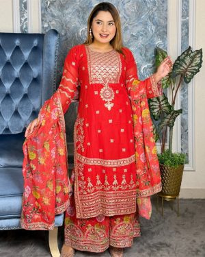 Pakistani desgin  gharara -Full rady  luxry ciffon -rrg  aaf