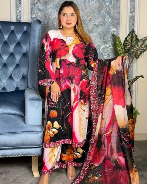 pakistani dising Readymate dubai silk blk spb -aaf 3 pcs 1 c