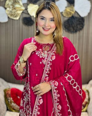 AAF A-FT AWSOOM merun RING RYPE Readymate pakistani desing ring type chiffon ft m aaf 4 pcs 6 c