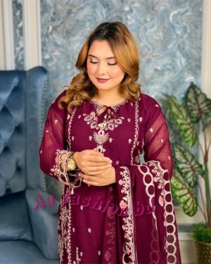 AAF A-FT AWSOOM jam RING RYPE Readymate pakistani desing ring type chiffon ft jam aaf 4 pcs 6 c