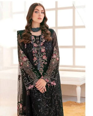 AAF -AWSOOM BLACK -BLK SEQ Pakistani desgine Unstitched Salwar Kameez wightless soft jorjrt blk seq aaf