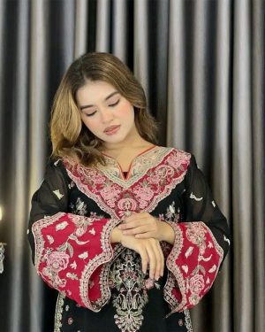 AAF Awsoom Black Readymate pakistani desing wight less soft w br aaf jojrt aaf