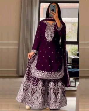 Pakistani desgin gharara -Full rady luxry ciffon -jn aaf