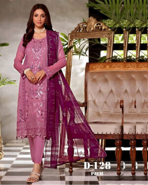 AAF - N PAS DC -Bin hamid Pakistani desgin unsutch slowar kamiz -Luxry chiffon fabrice 4 pcs –n pas dc aaf – aaf