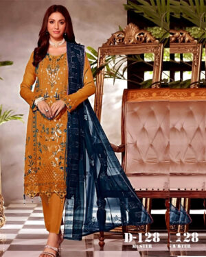 AAF - N PAS DC ER MASTER -Bin hamid Pakistani desgin unsutch slowar kamiz -Luxry chiffon fabrice 4 pcs –n pas dc aaf master yellow – aaf