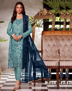 AAF - N PAS DC ER PEST -Bin hamid Pakistani desgin unsutch slowar kamiz -Luxry chiffon fabrice 4 pcs –n pas dc aaf pest – aaf