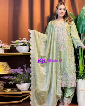 AAF A-LLV -lmn -3D WORK 3C -AWSOOM LEMON - Readymate pakistani desing Luxry chiffon 3D Work dress3D WORK 3C -