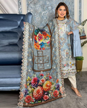 AAF CK YH- Gorgush -Pakistani desgin Readymate pure coton desing un wc - 3 pcs 3 c