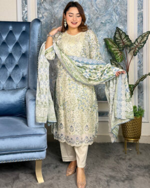 AAF CK w-h Gorgush -Pakistani desgin Readymate pure coton desing un wc - 3 pcs 3 c