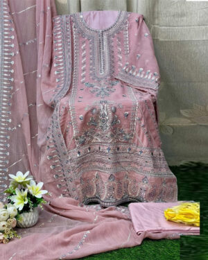 AAF - GN CIVITE - Bin hamid Pakistani desgin unsutch slowar kamiz -Luxry chiffon fabrice 4 pcs – gn civit rp – aaf