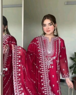 Bin hamid Pakistani desgin unsutch slowar kamiz -Luxry chiffon fabrice 4 pcs – dragon– aaf