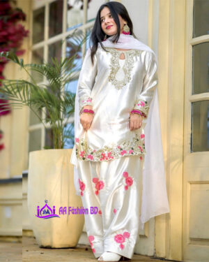 AAF SW-Rajsthan patten Awsoom White dubai semu silk drsing full rady dress