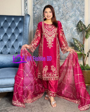 AAF -RMO-DR- Farashi Pattan Luxry Zemechu Fabrice Embroidery& Sequence Work Full Radymate