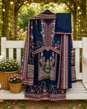 AAF-DS- BLUE - Pure Cotton Digital Print Les Work Full Radymate 3 Pcs